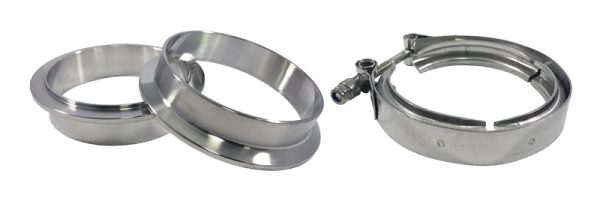 Torque Solution Stainless Steel V-Band Clamp & Flange Kit - 2.75in (70mm) Hot on Sale