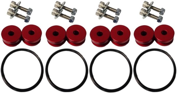 Torque Solution Billet Bumper Quick Release Kit Combo (Red): Universal Fashion