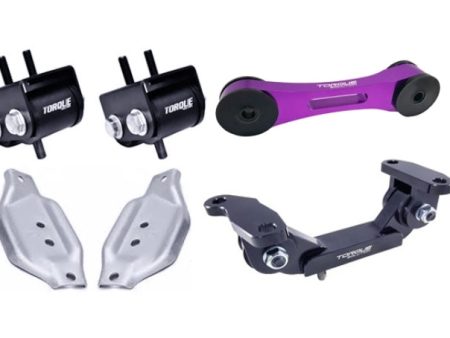 Torque Solution Engine Trans Purple Pitch Mount Kit w Mount Plates - 02-14 Subaru WRX 04+ Subaru STI For Cheap