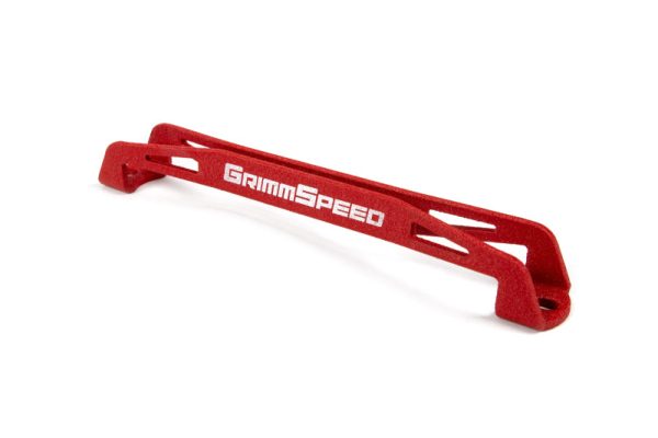 GrimmSpeed 08-18 Subaru WRX STI Lightweight Battery Tie Down - Red Cheap