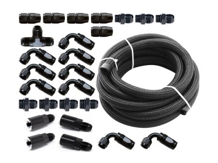 Torque Solution Braided Fuel Line Kit for -6 Aeromotive FPR & Flex Fuel Kit - 02-14 Subaru WRX Cheap