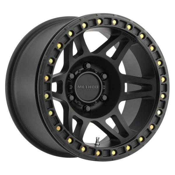 Method MR106 Beadlock 17x9 -44mm Offset 5x5 71.5mm CB Matte Black w BH-H24125 Wheel Fashion