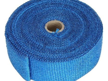 Torque Solution 50in x 2in Universal Fiberglass Exhaust Wrap - Blue Hot on Sale